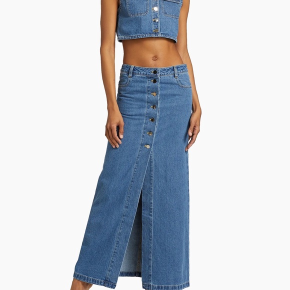 Ronny Kobo Makena Skirt in Indigo Wash denim - Picture 2 of 9